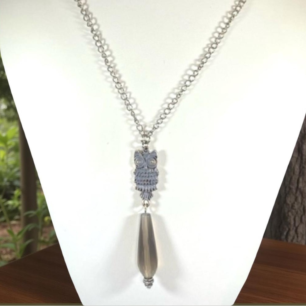Agate Owl Chain Necklace